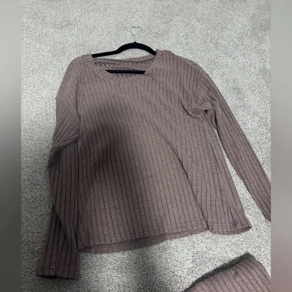 Women's Ribbed Brown Set - Picture 2 of 4